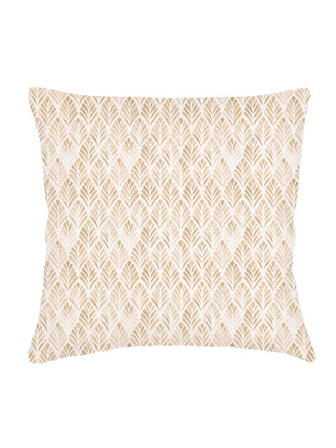 Geo Palm Velvet Pillow with Down Alternative Insert