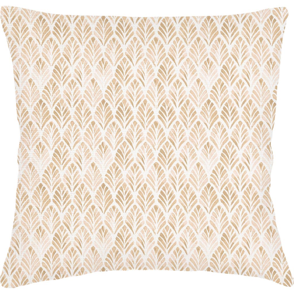 Anaya Geo Palm Velvet Pillow With Down Alternative Insert In Beige