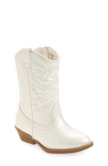 Tucker + Tate Cowboy Boot In White Pearl