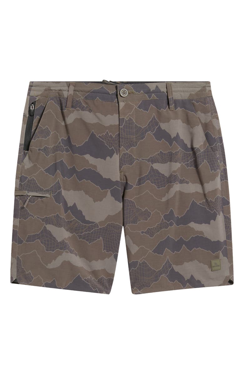 Rip Curl Global Entry Boardwalk Water Repellent Shorts, Alternate, color, Green Camo