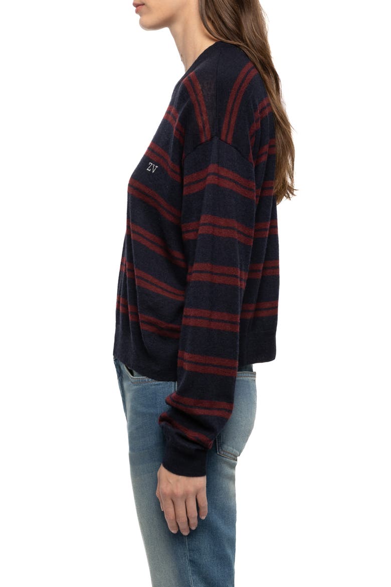 Swapy Stripe Cashmere Sweater, Alternate, color, ENCRE