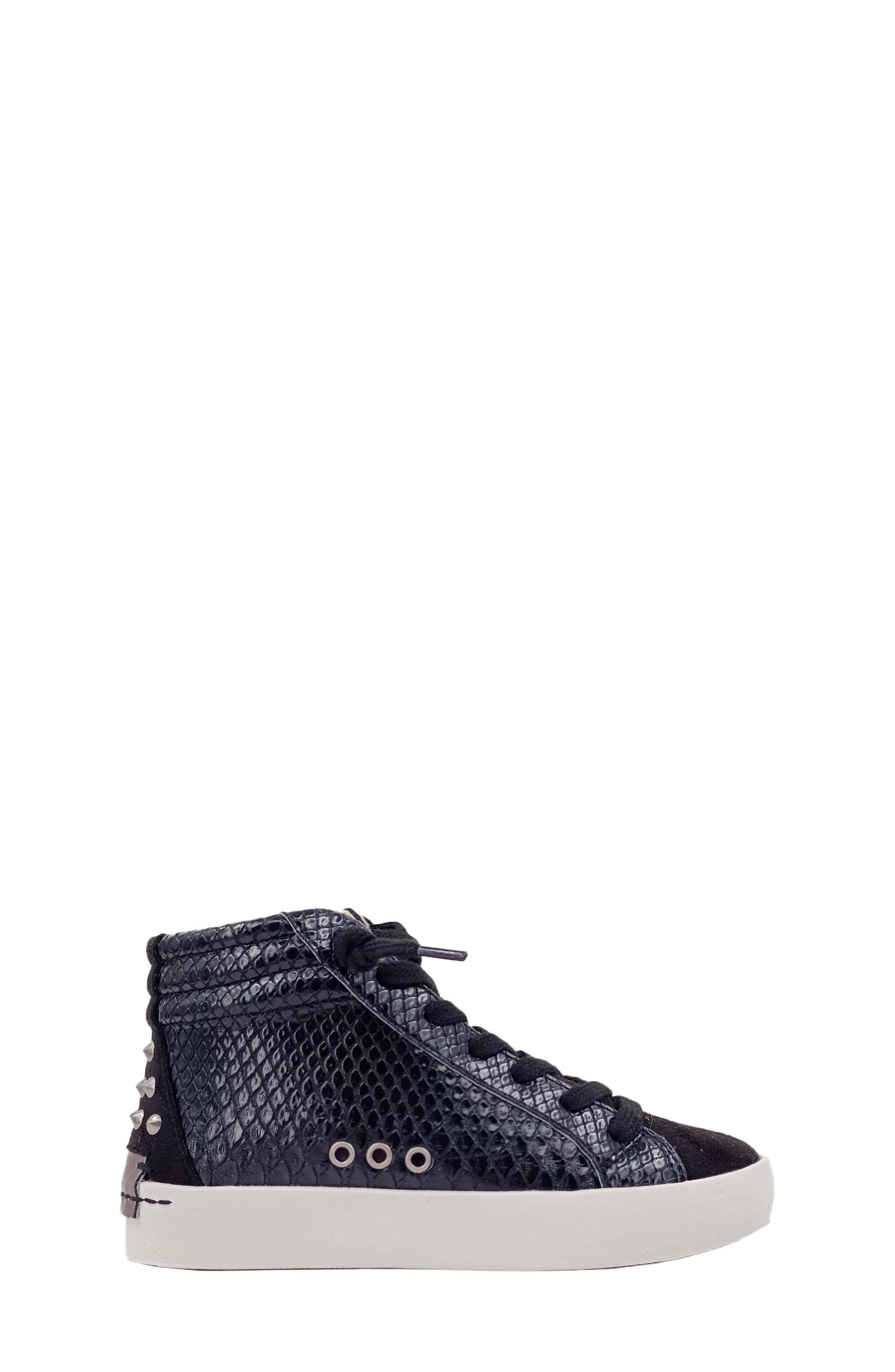 SHUSHOP Kids' Reese Studded High Top Sneaker, Alternate, color, 