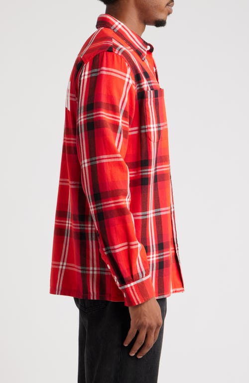 Icecream Jack Plaid Cotton Graphic Button-up Shirt In Red