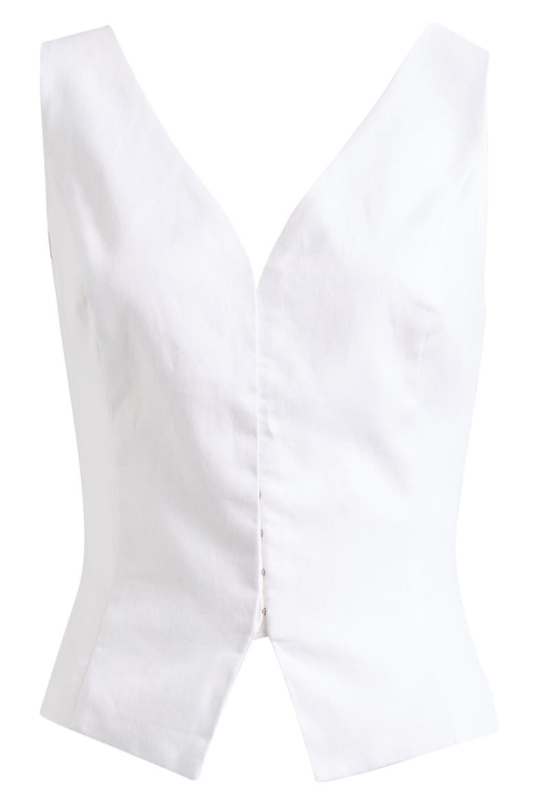 Indie Linen Top, Alternate, color, WHITE