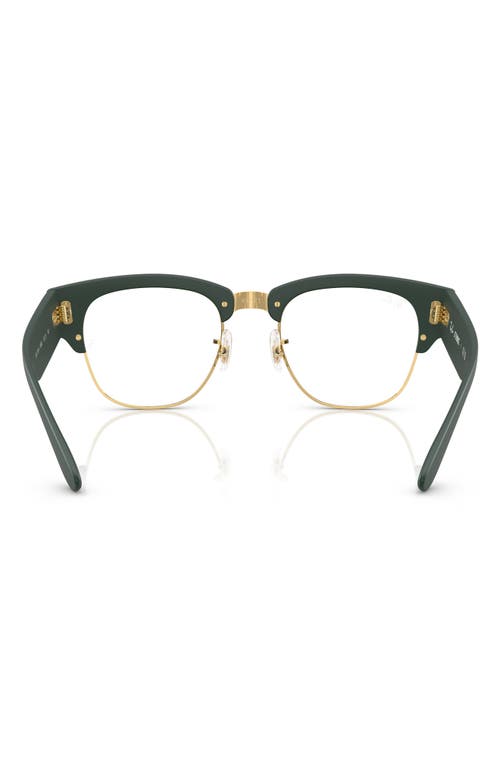 Ray Ban Ray-ban 52mm Square Optical Glasses In Gold Green