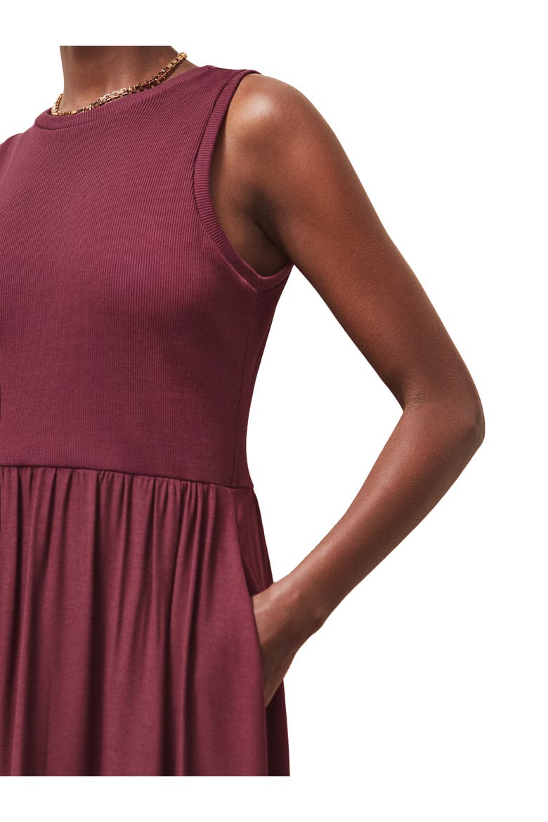 Mixed Media Sleeveless Dress, Alternate, color, Plum