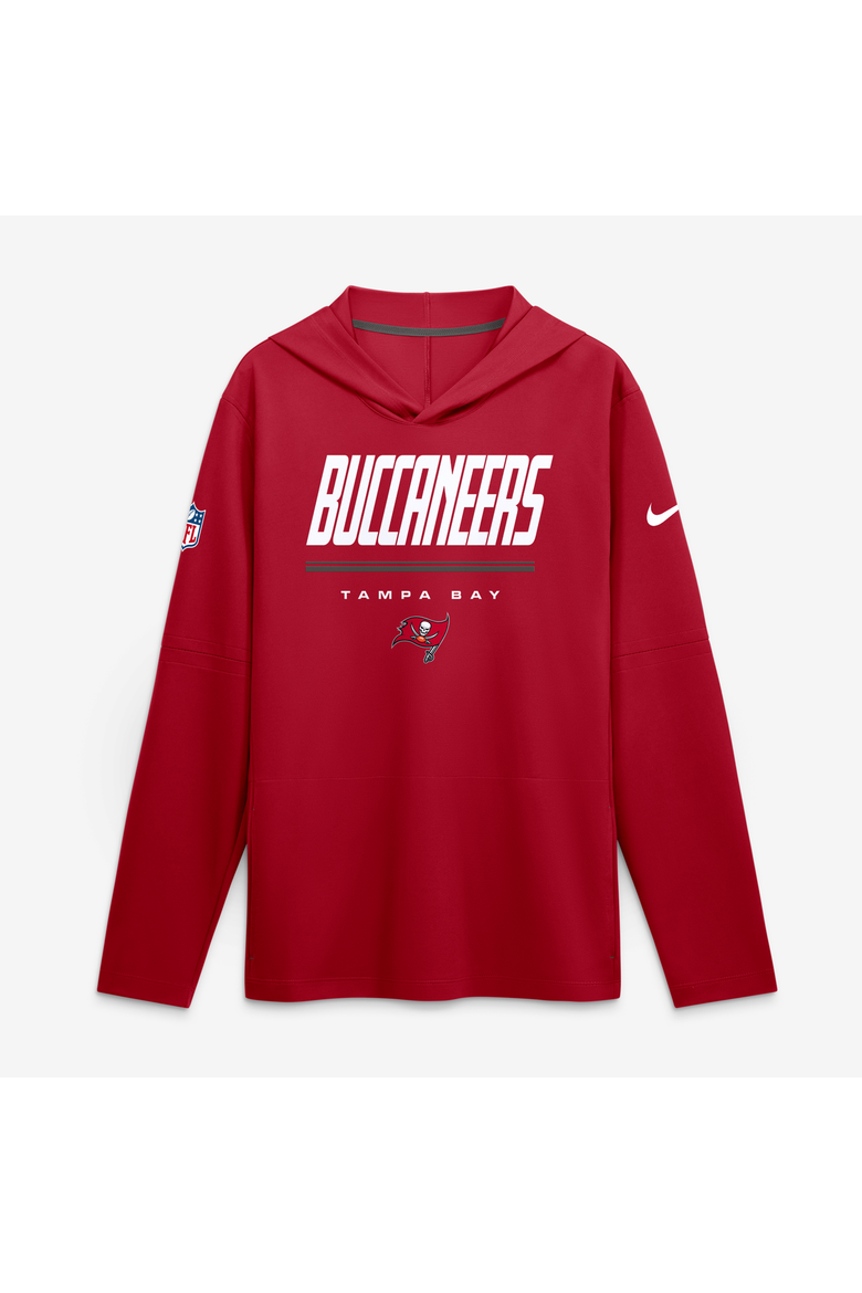 Men's Nike Red Tampa Bay Buccaneers Sideline Game On Lightweight Long Sleeve Hooded Dri-FIT Top, Main, color, Red