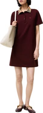 Burberry Check Collar Cotton Polo Shirt Dress