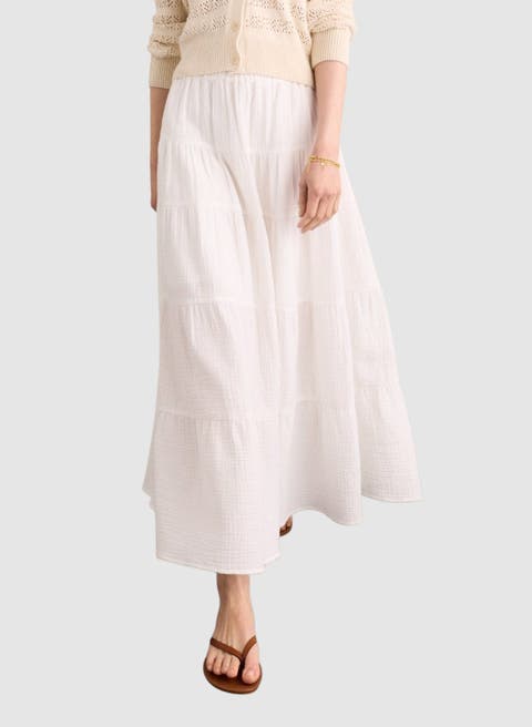 Rhoda Cheesecloth Tiered Maxi Skirt