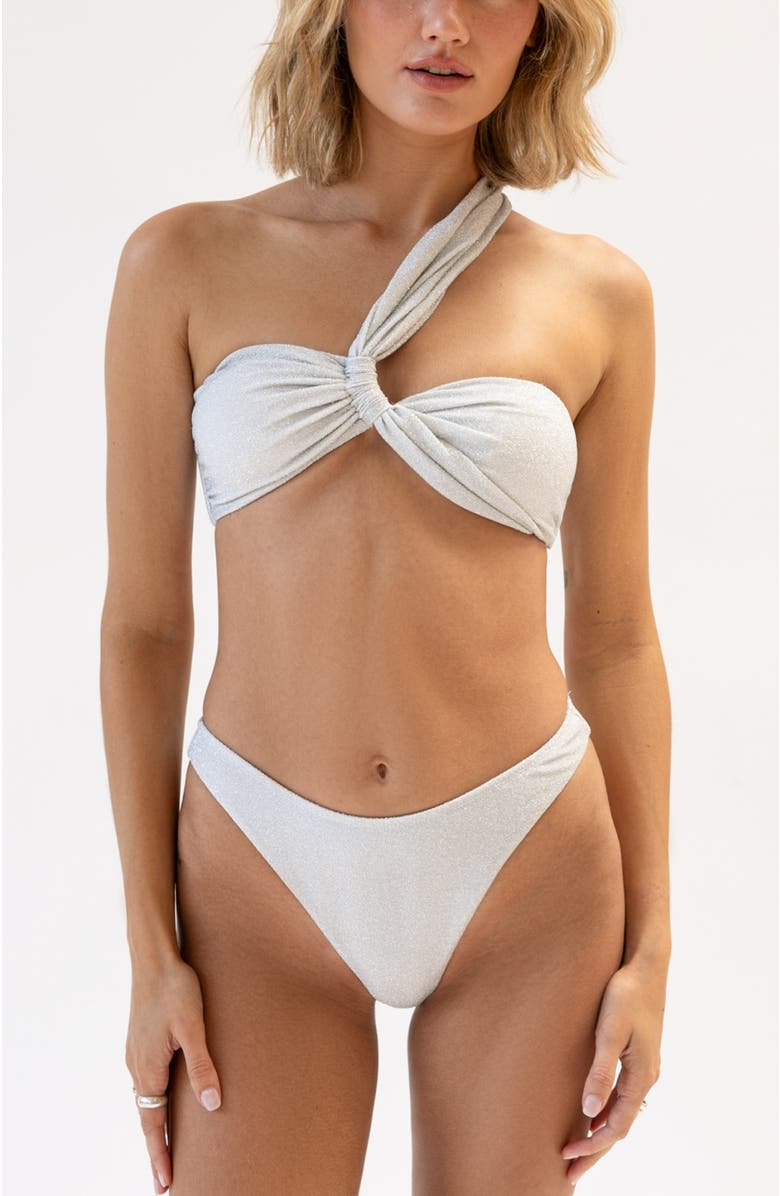 Dippin Daisys Frankie Asymmetrical Bandeau Bikini Top, Alternate, color, Eternal
