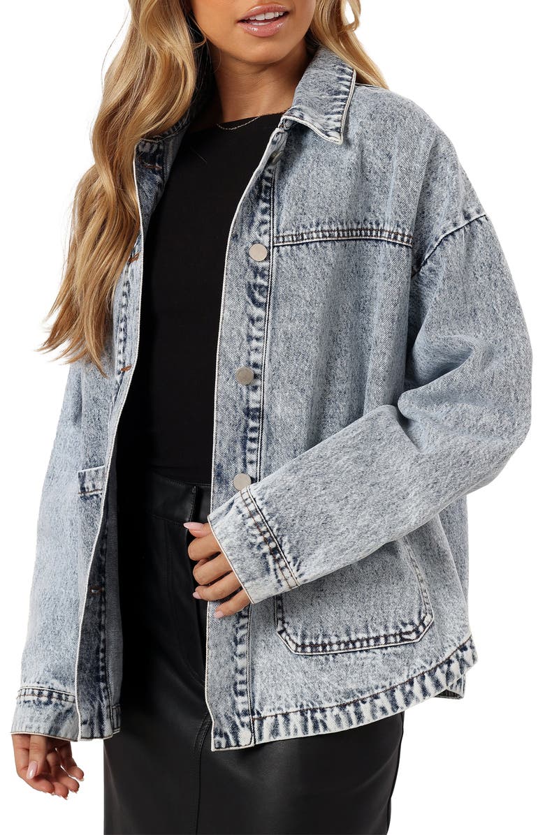 Petal & Pup Delana Denim Shirt Jacket, Alternate, color, Dark Blue