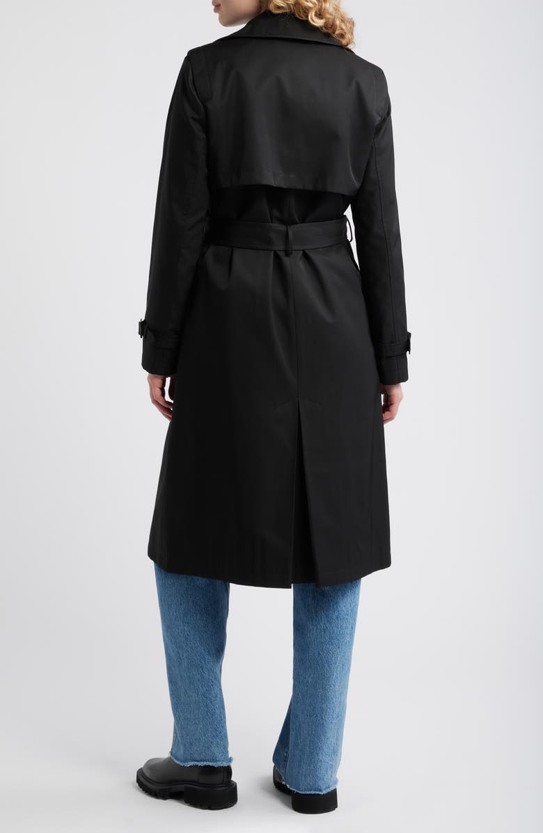 Sam Edelman Double Breasted Belted Trench Coat, Alternate, color, Black