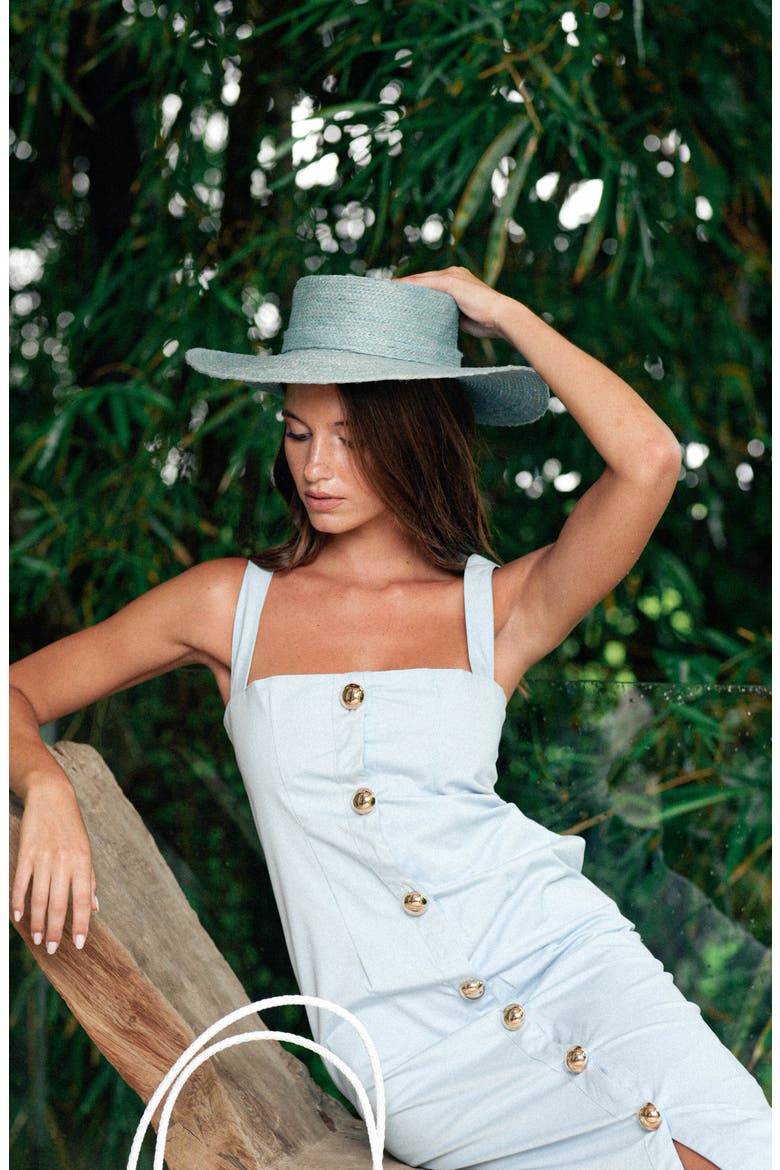 Jane Medium Brim Jute Hat, Alternate, color, Princess Blue
