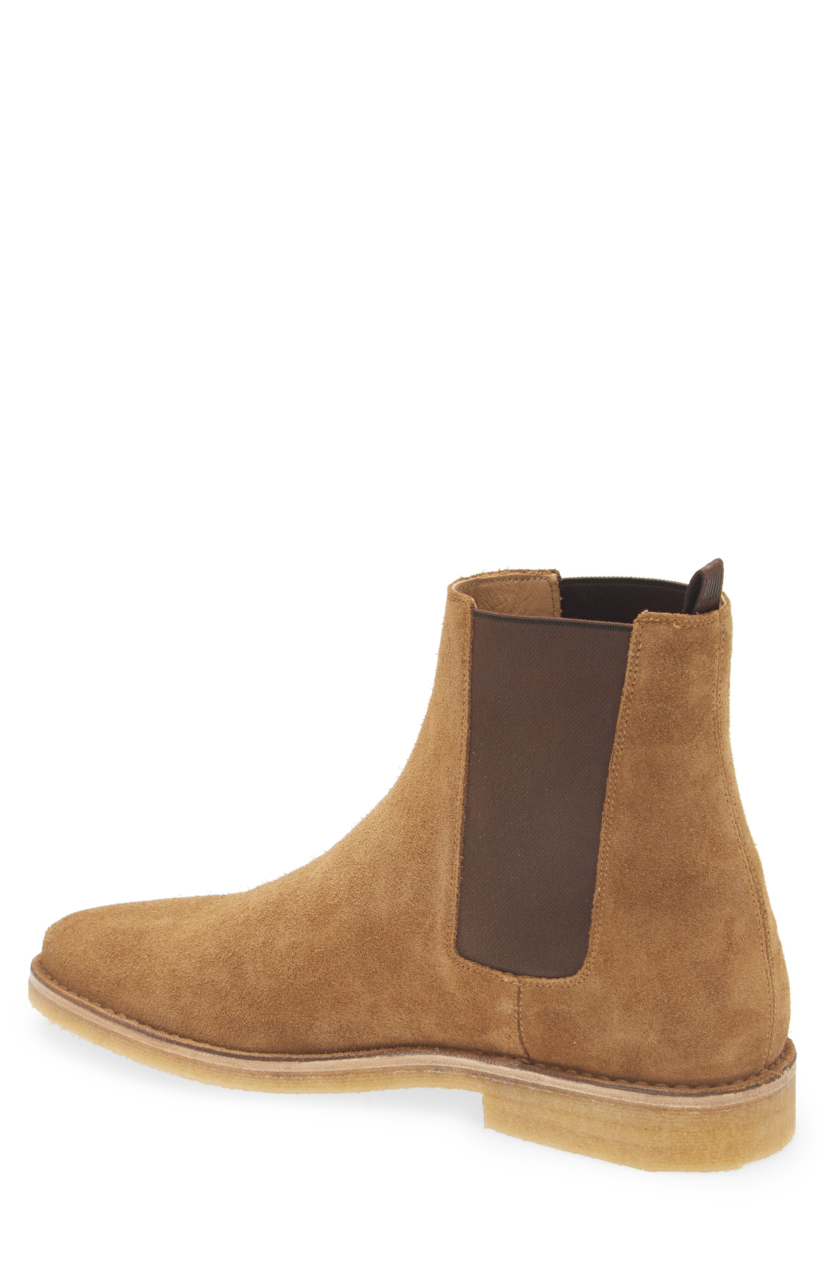 BOSS x Beckham Jareth Plain Toe Suede Chelsea Boot, Alternate, color, Medium Beige