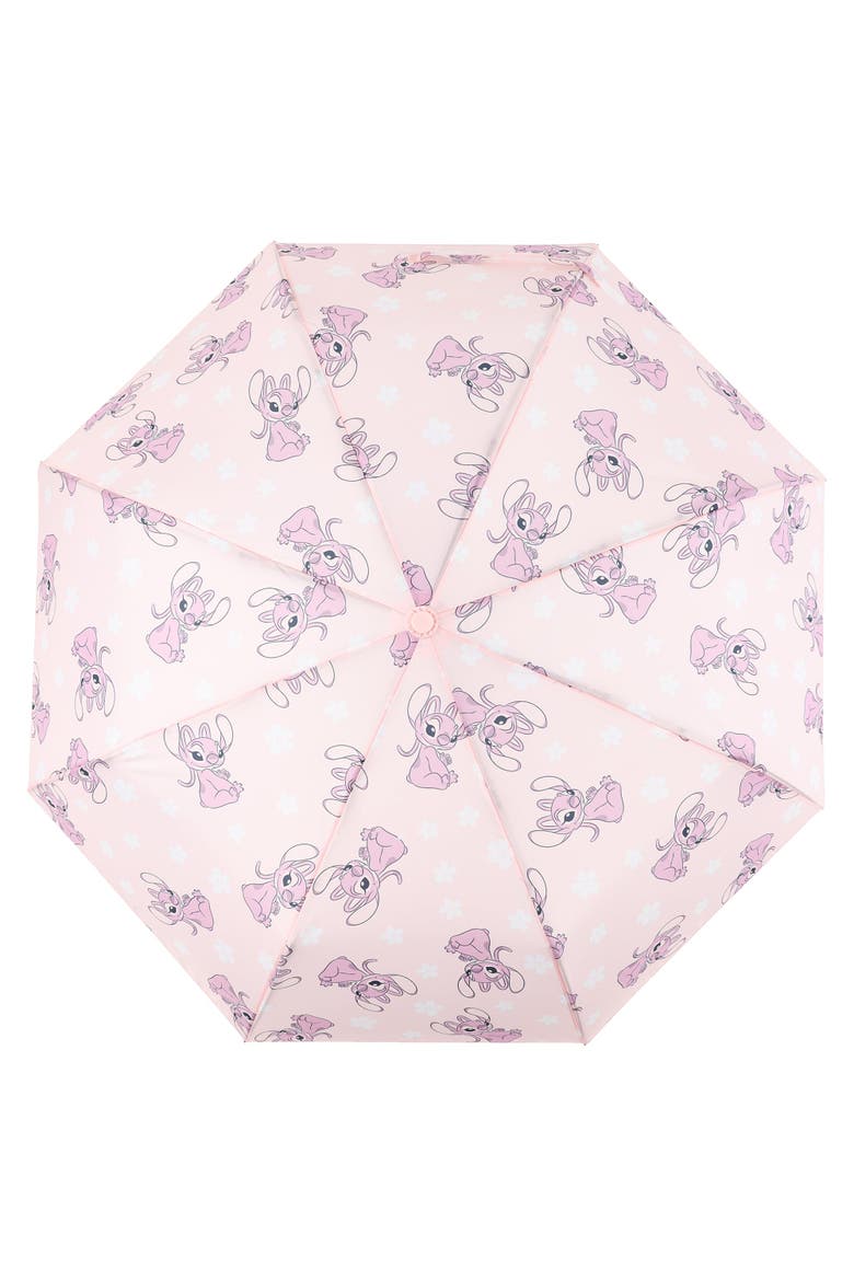 Angel All Over Print Auto Open and Close Umbrella, Alternate, color, Pink