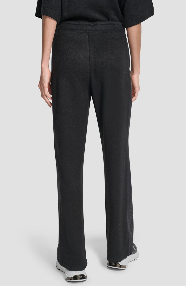 DKNY Mixed Media Knit Pants, Alternate, color, Black/ Black