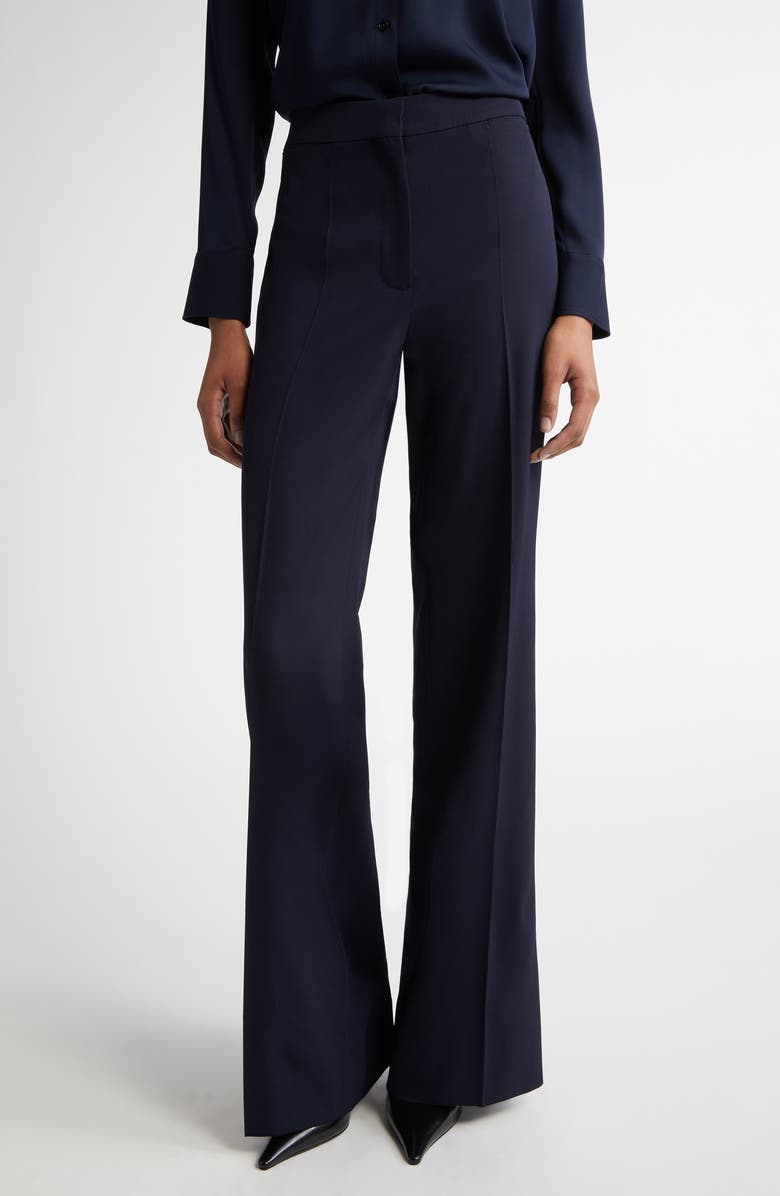 Stella McCartney Iconic Stretch Wool Flare Leg Pants, Main, color, 
