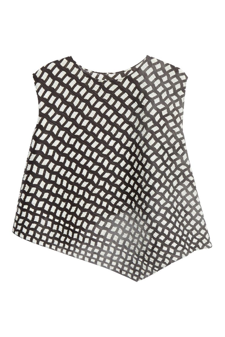 Step Grid Asymmetrical Top, Alternate, color, 15 BLACK
