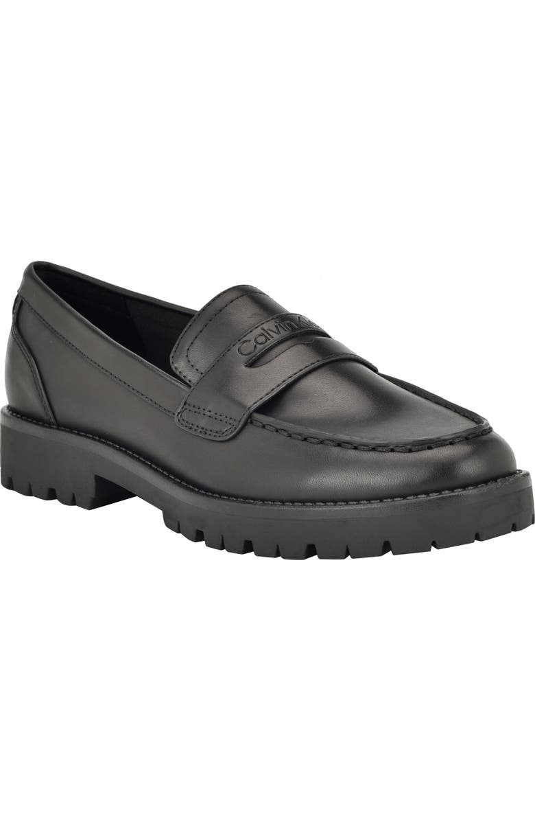 Calvin Klein Frenza Faux Leather Loafer, Main, color, Black