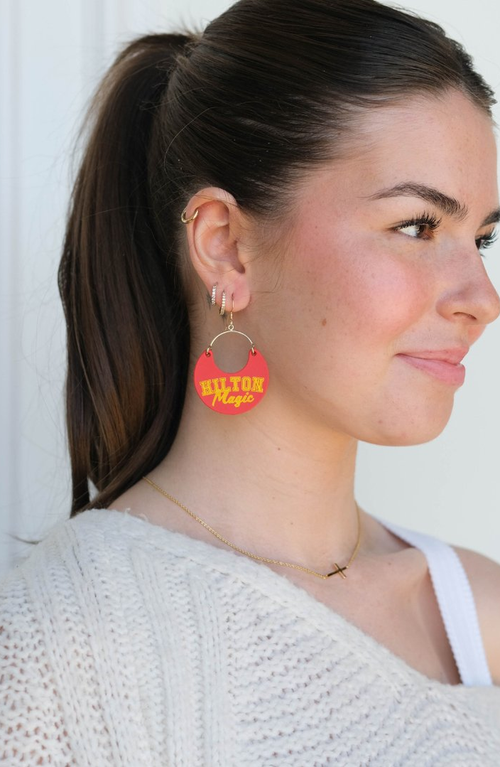 Nickel & Suede University Ninas Earrings In Silver