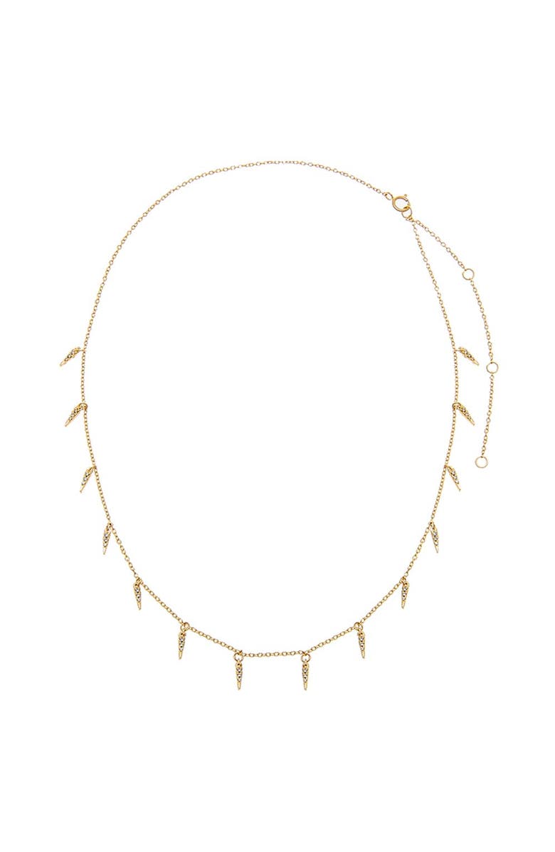BY ADINA EDEN Diamond Pave Spike Dangling Charm Necklace 14K, Alternate, color, 
