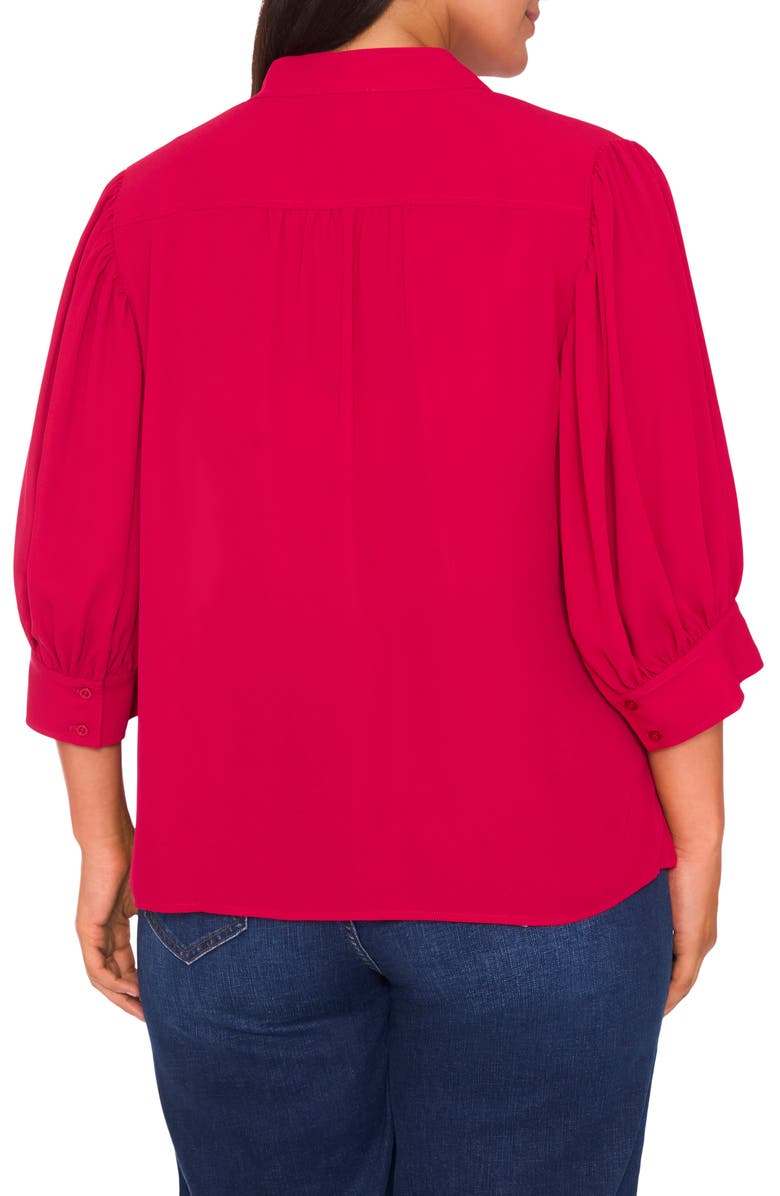 CeCe Hidden Placket Shirt, Alternate, color, Rose Cerise