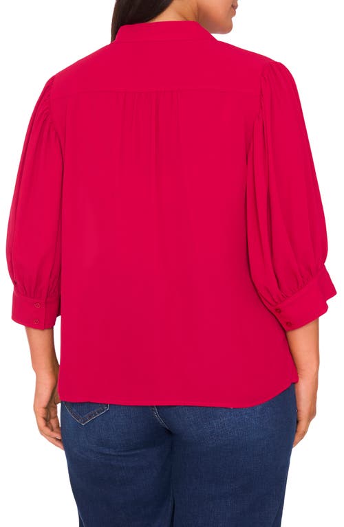 Cece Hidden Placket Shirt In Red