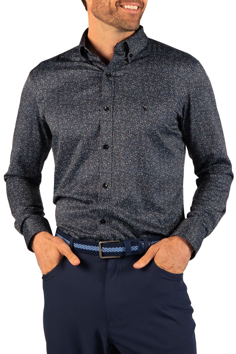 Floral Printed Performance Shirt, Alternate, color, BLUE FLORAL