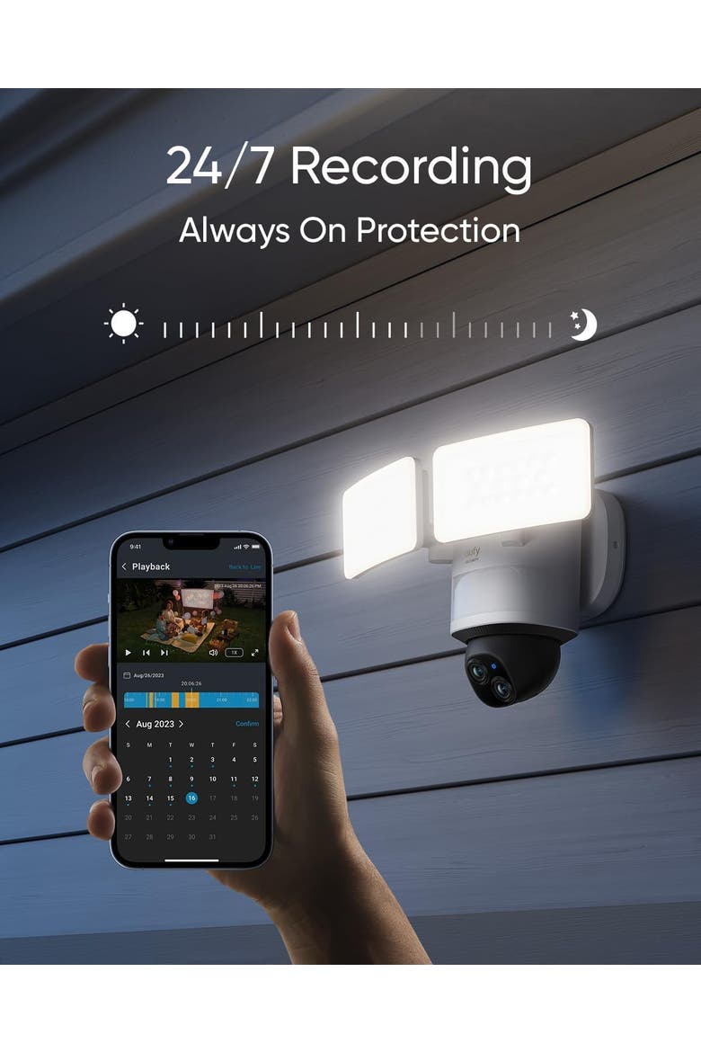 Floodlight Camera E340 outdoor floodlight security camera, Alternate, color, White