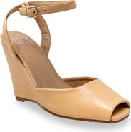 CHASE AND CHLOE Peep Toe Wedge Sandal
