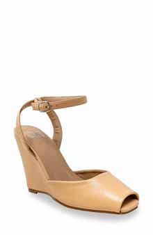 CHASE AND CHLOE Peep Toe Wedge Sandal