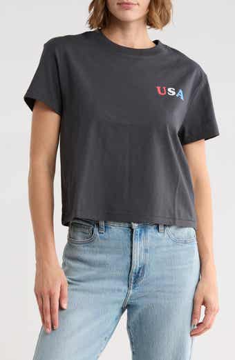Wildfox Jamie Crop Graphic T-Shirt