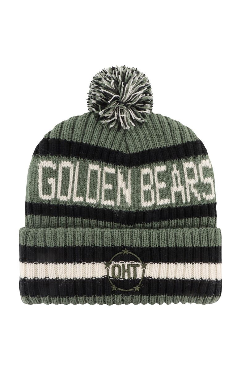 '47 Men's '47 Green Cal Bears OHT Military Appreciation Bering Cuffed Knit Hat with Pom, Alternate, color, 