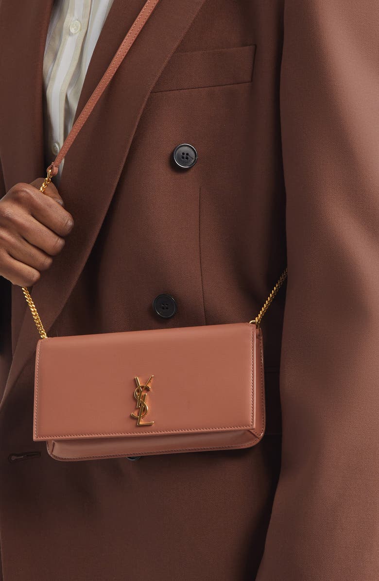 Saint Laurent Cassandre Patent Leather Crossbody Phone Holder, Alternate, color,