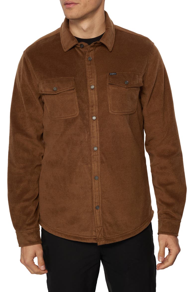 Glacier Fleece Shirt, Main, color, BROWN