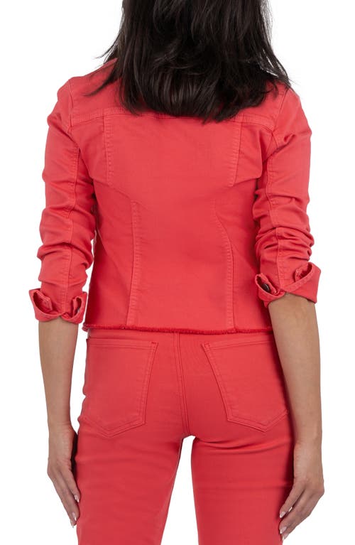 Shop Kut From The Kloth Kara Fray Hem Cotton Blend Trucker Jacket In Fraser