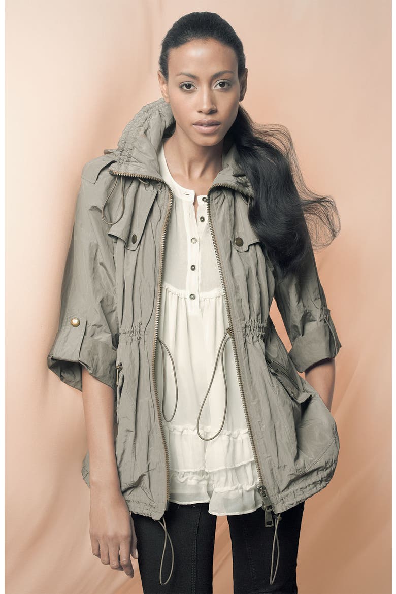 Metallic Anorak, Alternate, color, EARL GREY