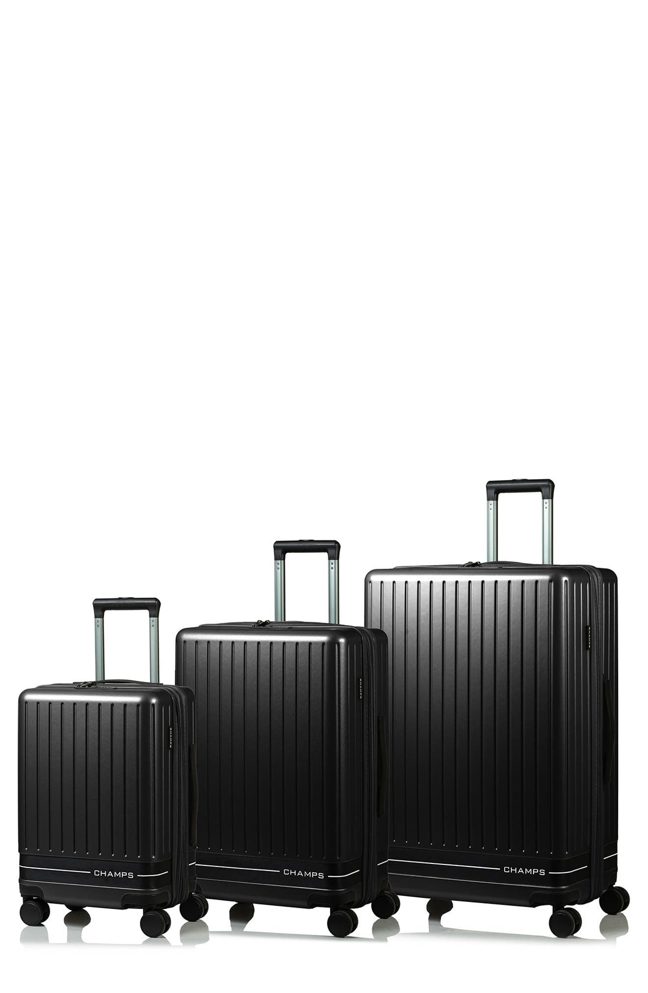 CHAMPS Fresh II 3-Piece Wheeled Luggage Set, Main, color, Black