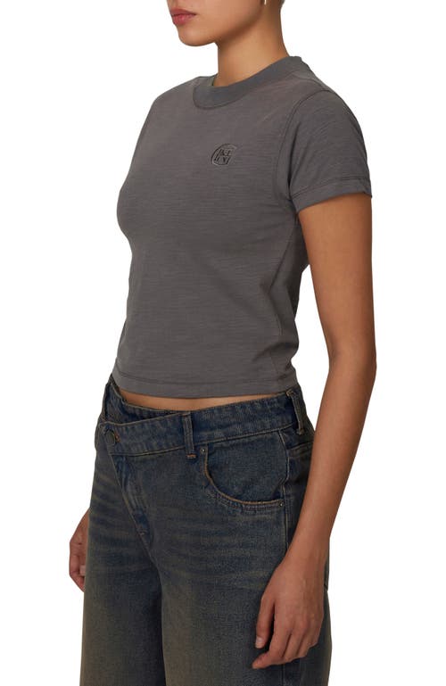 Good For Nothing Emblem Slub Baby T-shirt In Gray