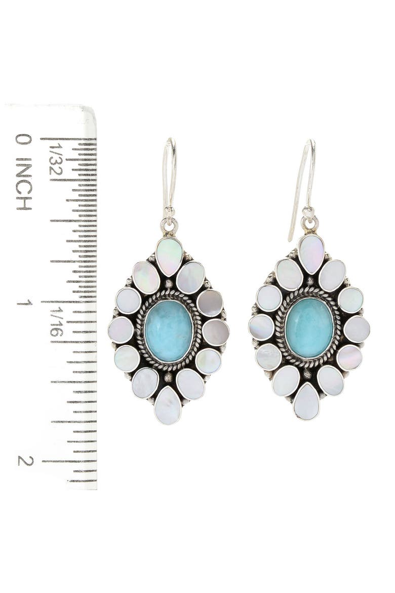 Semiprecious Stone Drop Earrings, Alternate, color, BLUE