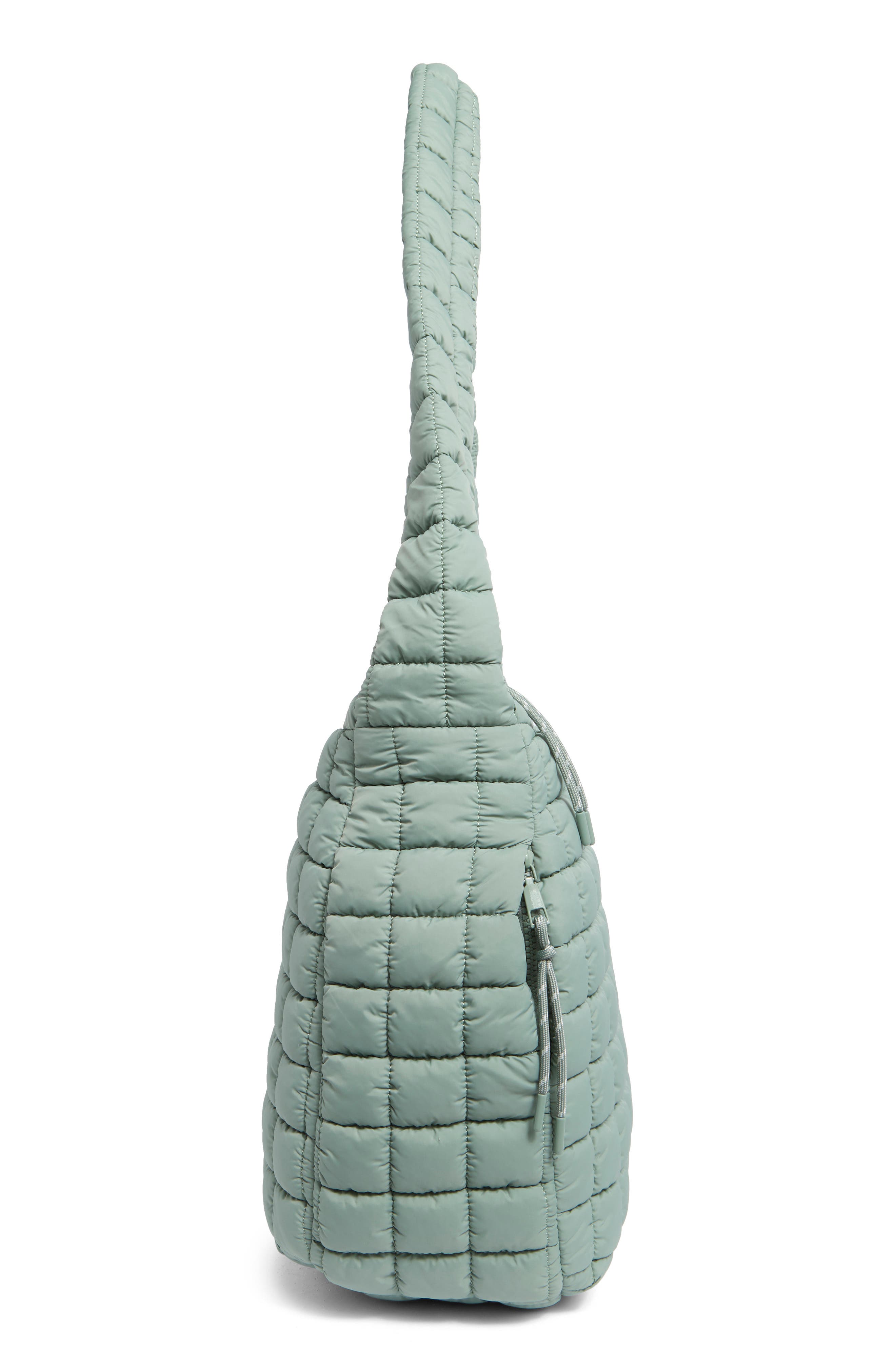 URBAN EXPRESSIONS HANDBAGS Square Quilt Nylon Hobo Bag, Alternate, color, Sage