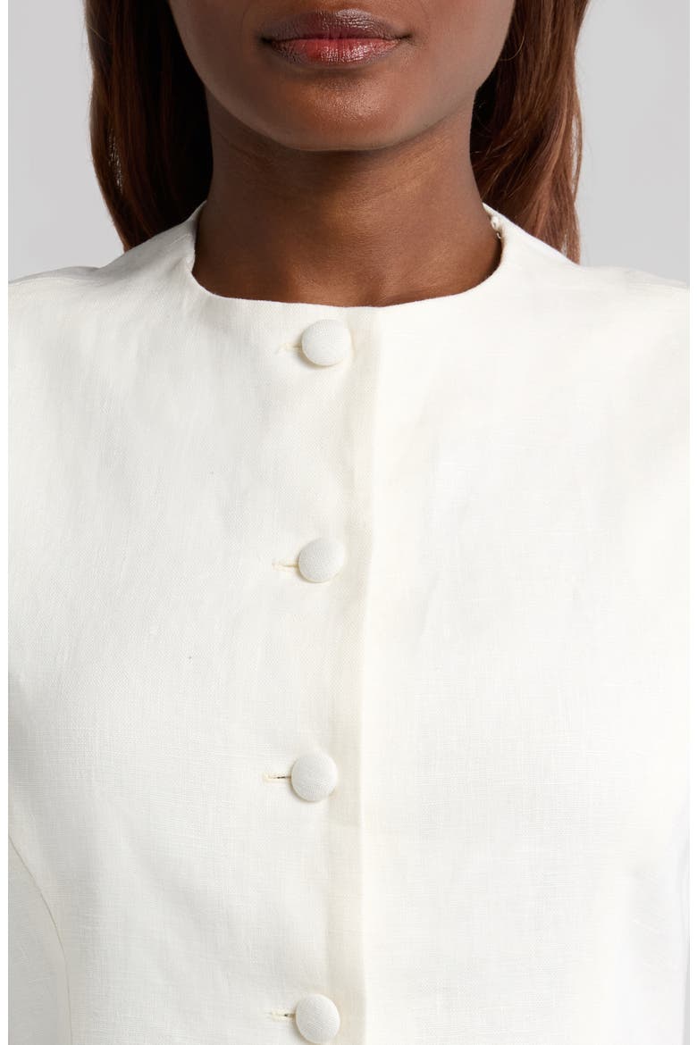 Jane Linen Minidress, Alternate, color, WHITE