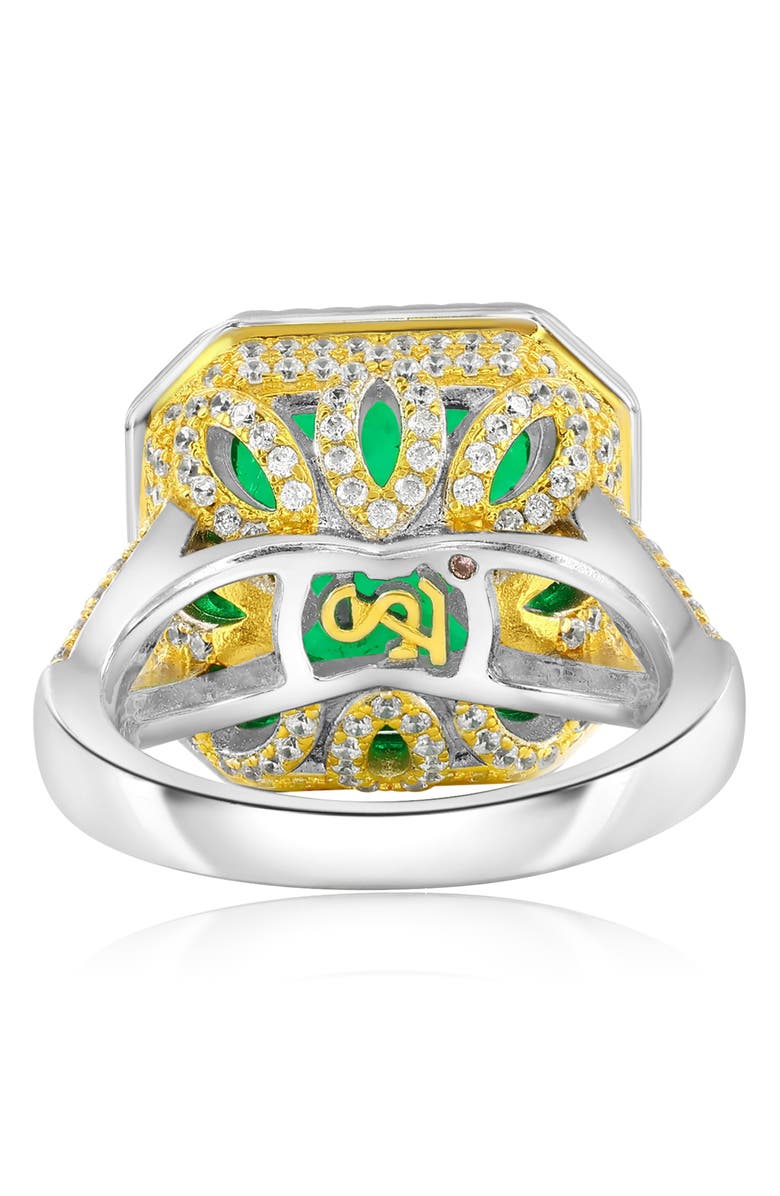SUZY LEVIAN Gala Cubic Zirconia Halo Engagement Ring, Alternate, color, Green