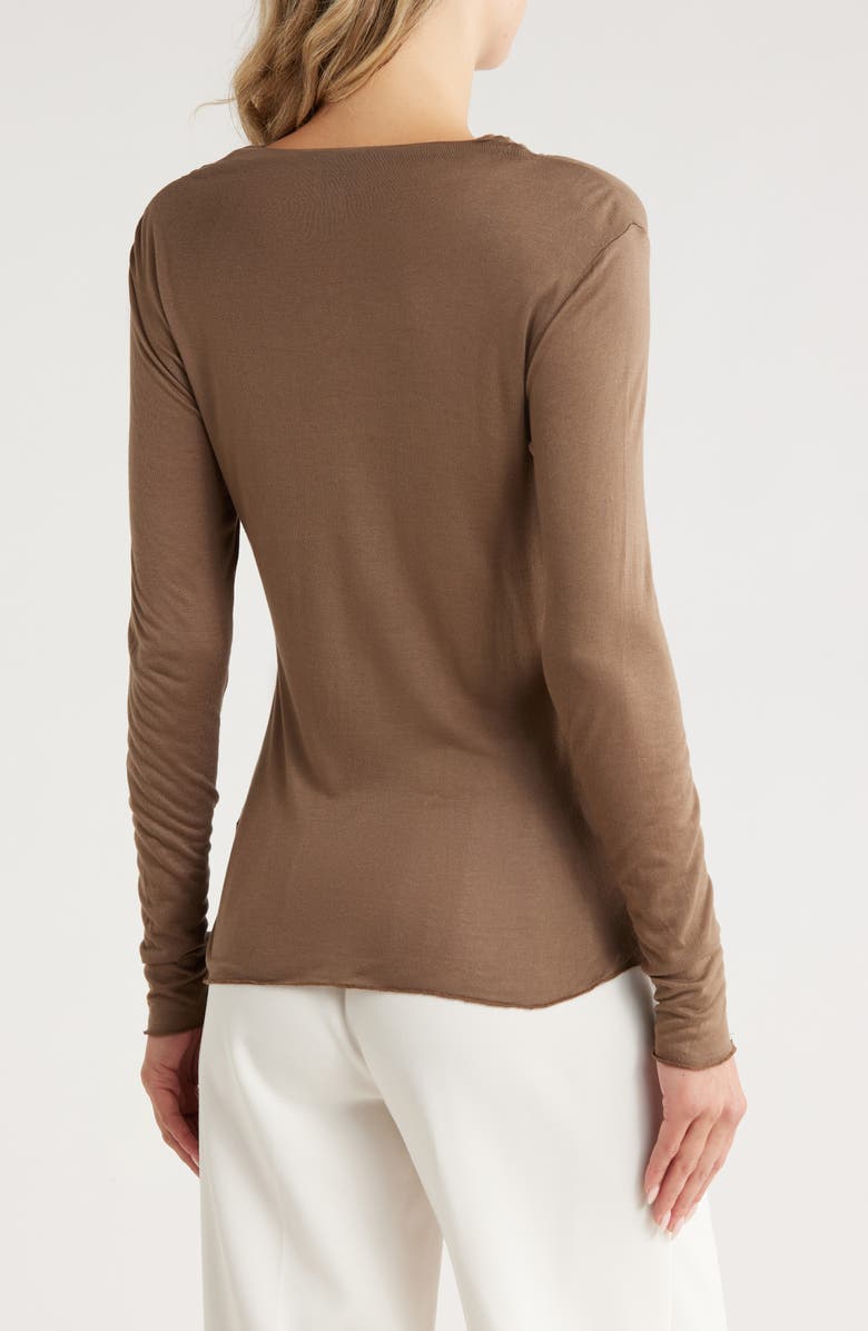 JASON WU Cowl Neck Long Sleeve Top, Alternate, color, Chocolate Chip