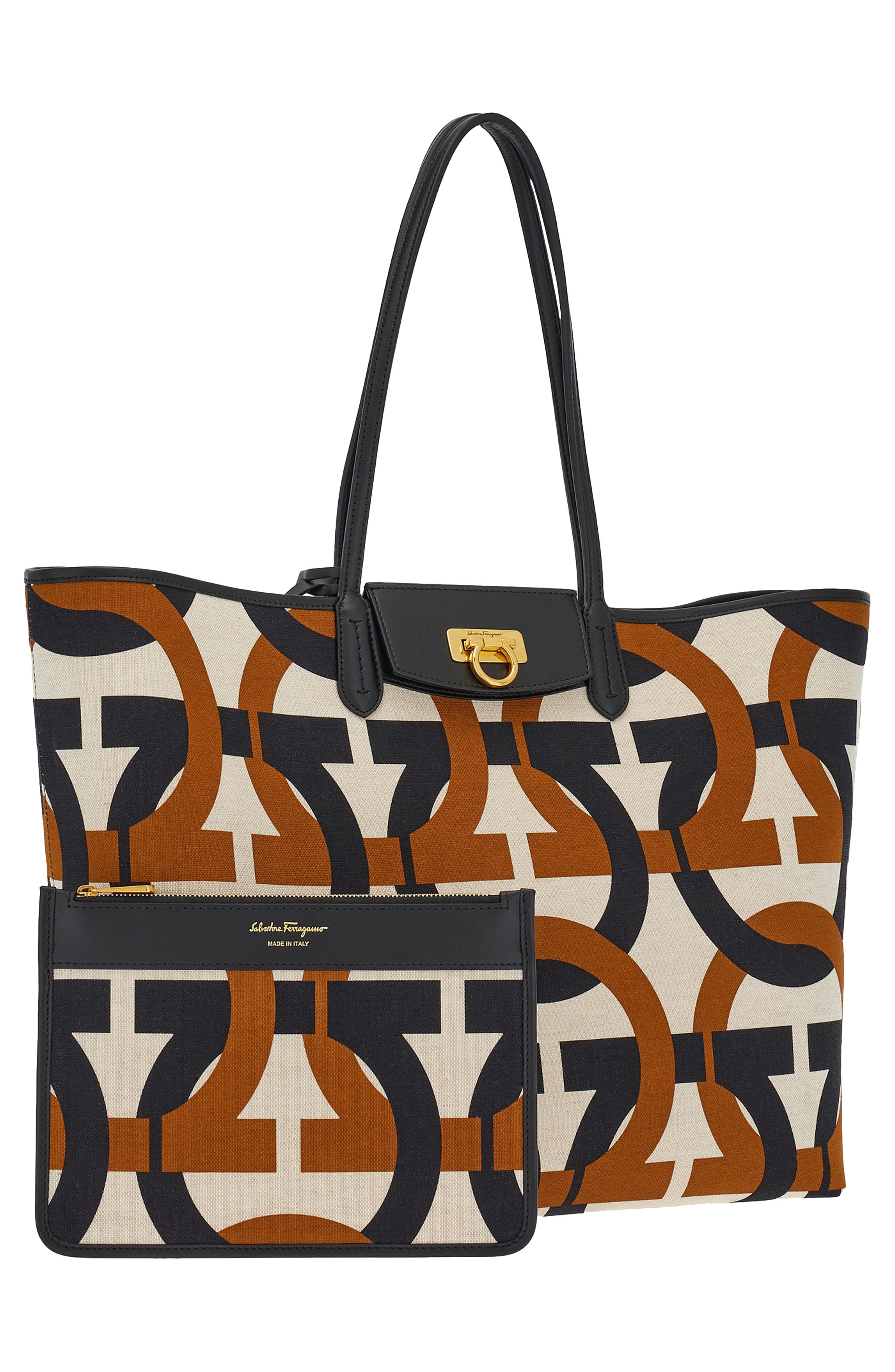 FERRAGAMO Gancini Canvas Tote, Alternate, color, 