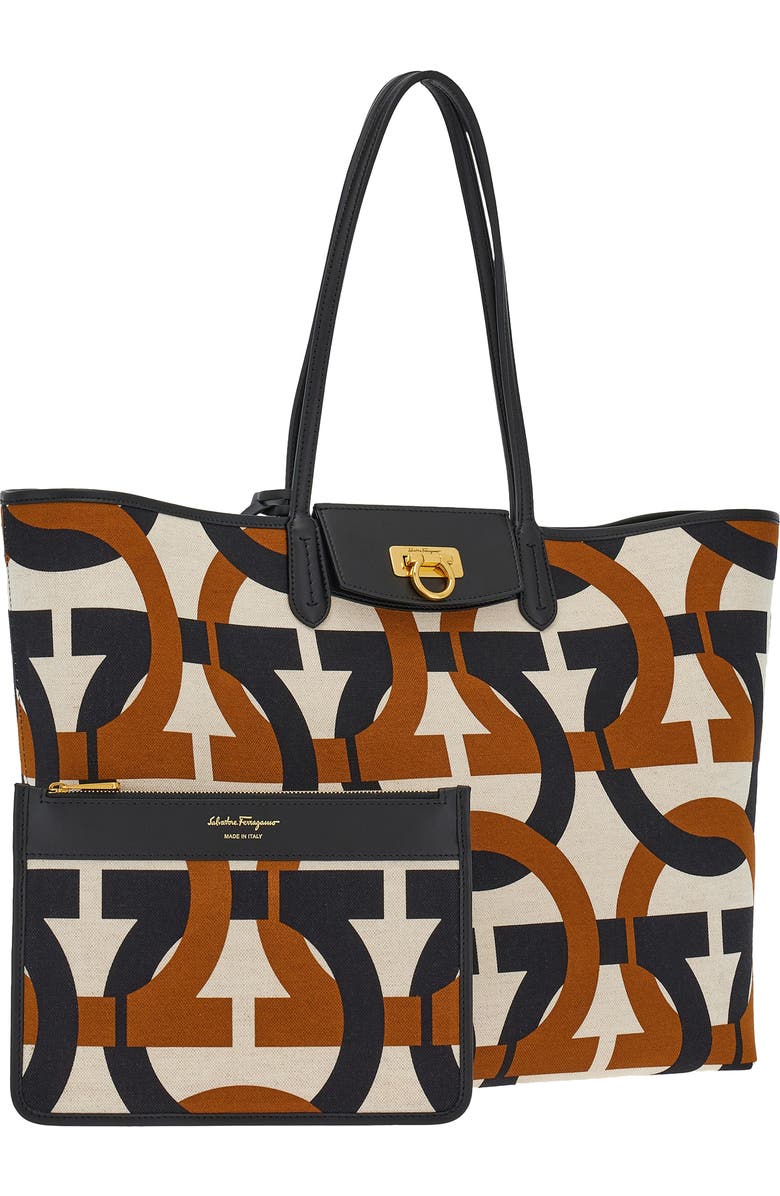 FERRAGAMO Gancini Canvas Tote, Alternate, color,