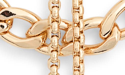 Nordstrom Rack Layered Rolo Chain & Bolo Chain Necklace In Gold