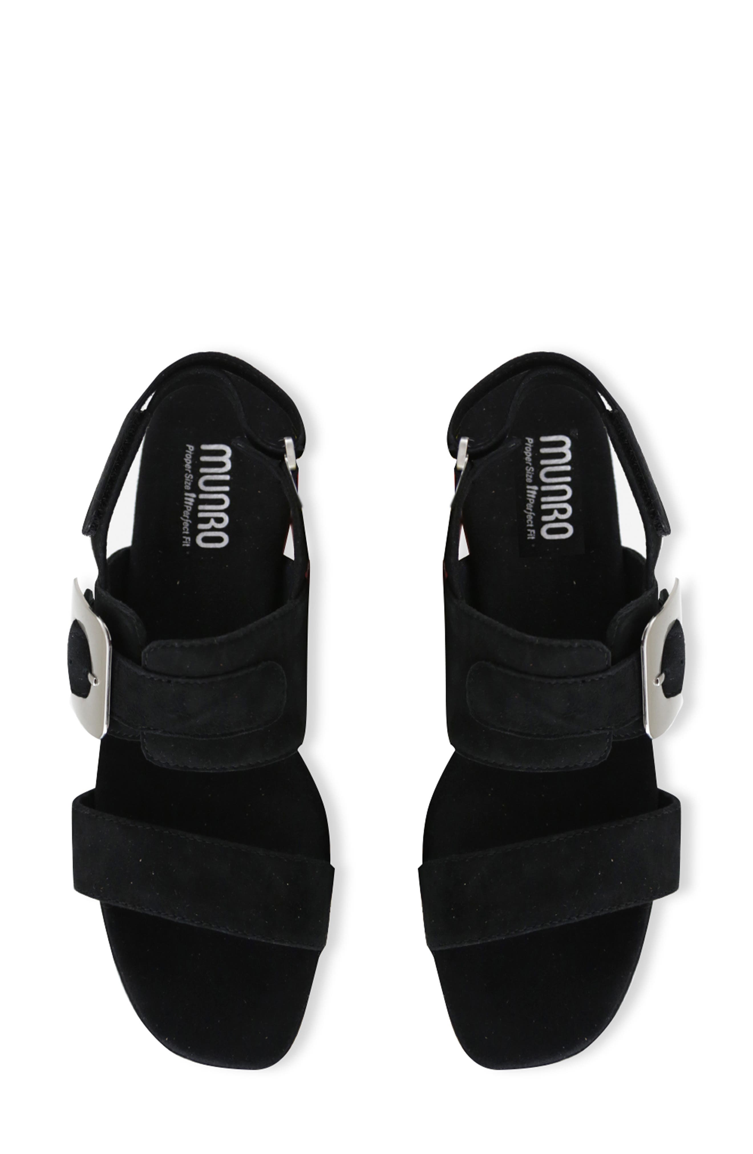 Munro Ashlin Slingback Sandal, Alternate, color, Black Suede