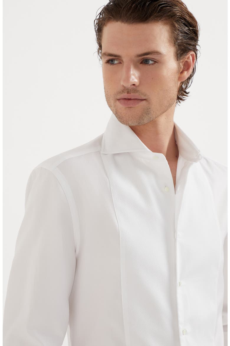 Tuxedo shirt with pleating, Alternate, color, White