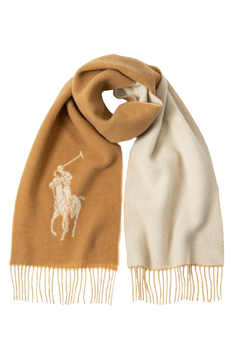 Polo Ralph Lauren Polo Player Scarf, Main, color, Camel/Cream